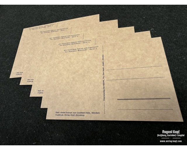 German Postcards set #13 army flags (18pcs)
