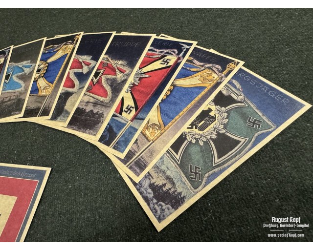 German Postcards set #13 army flags (18pcs)