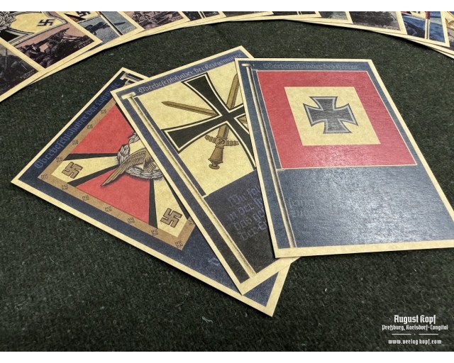 German Postcards set #13 army flags (18pcs)