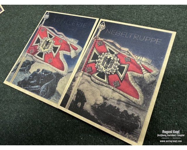 German Postcards set #13 army flags (18pcs)