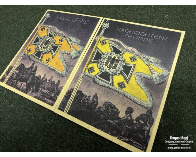 German Postcards set #13 army flags (18pcs)