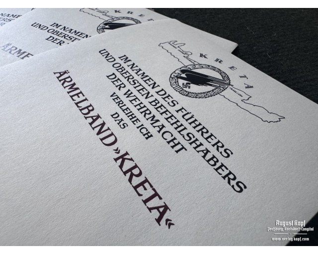 Ärmelband Kreta certificate