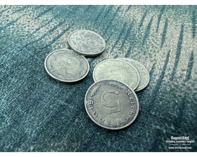 Aluminium-Bronze 5 Reichspfennig set of 5 coins