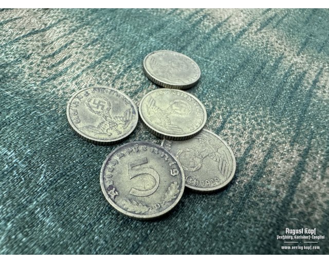 Aluminium-Bronze 5 Reichspfennig set of 5 coins