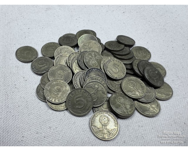 Aluminium-Bronze 5 Reichspfennig set of 5 coins