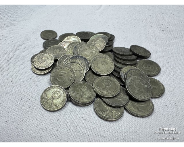 Aluminium-Bronze 5 Reichspfennig set of 5 coins