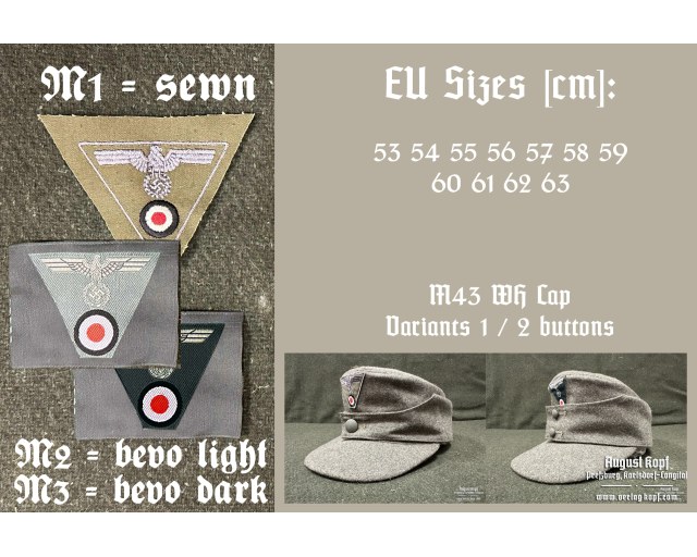 M43 WH/SS cap 2 buttons - custom made