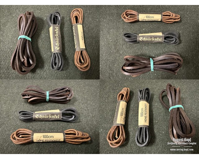 Leather laces 4mm brown square 2x 100cm