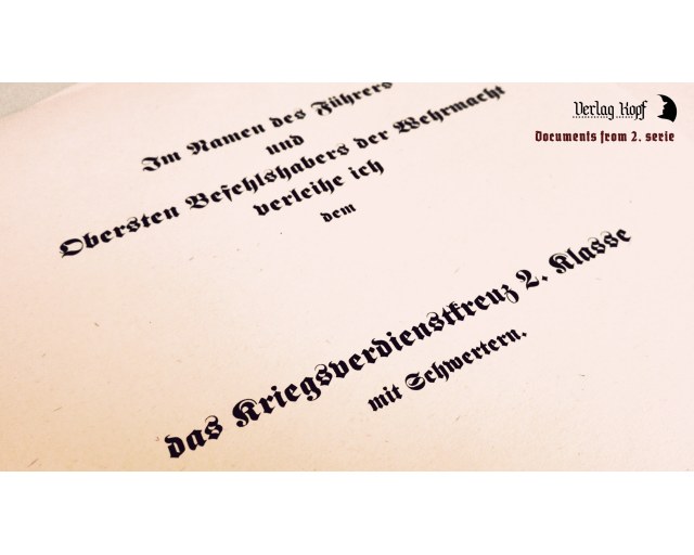 Kriegsverdienstkreuz 2. klasse certificate