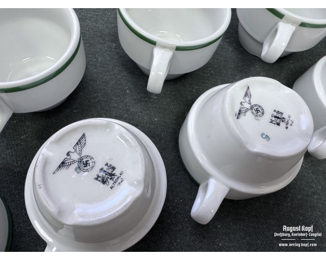 Pair of WH ceramic cups marked