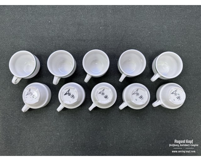 Pair of WH ceramic cups marked