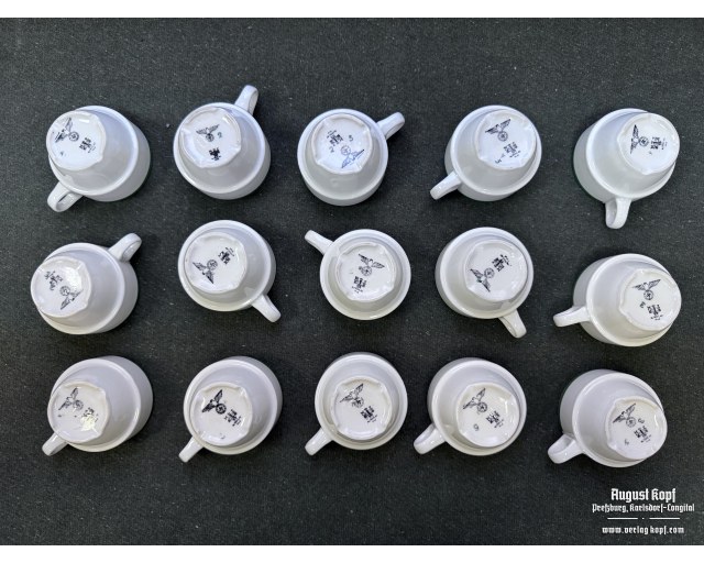Pair of WH ceramic cups marked