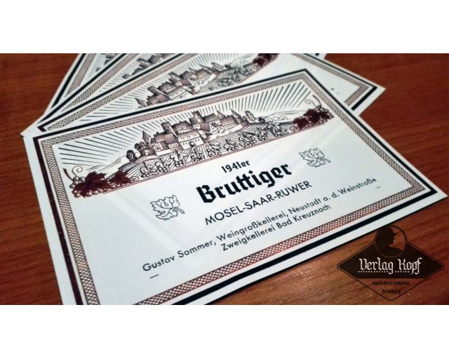 Wine Bottle label Bruttiger 1941er