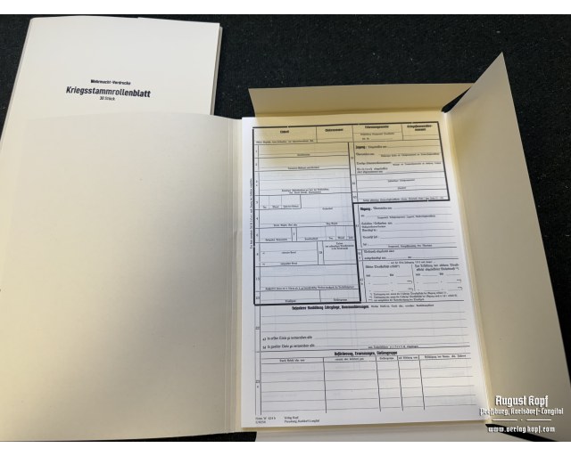 Kriegsstammrollenblatt - form 30pcs