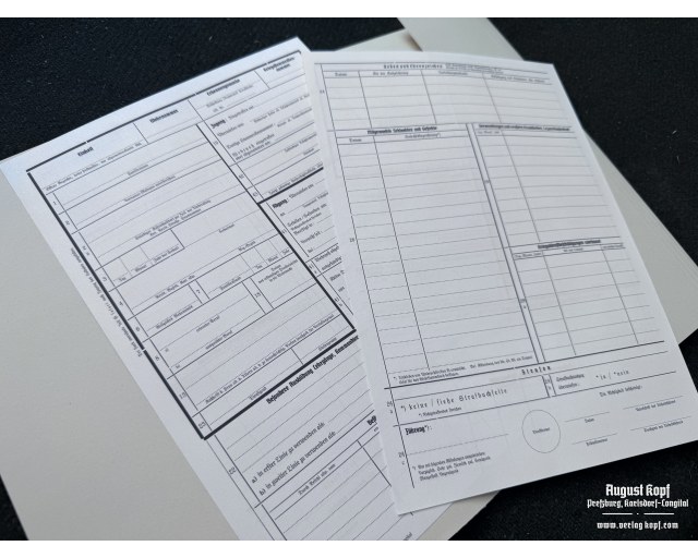 Kriegsstammrollenblatt - form 30pcs