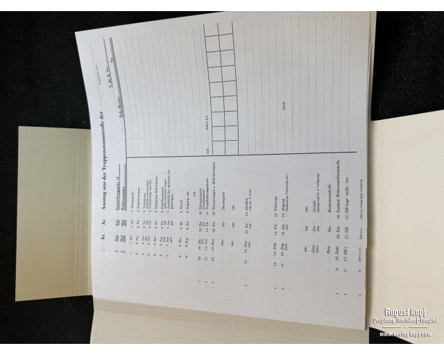Truppenstammrollenblatt Auszug - 30pcs