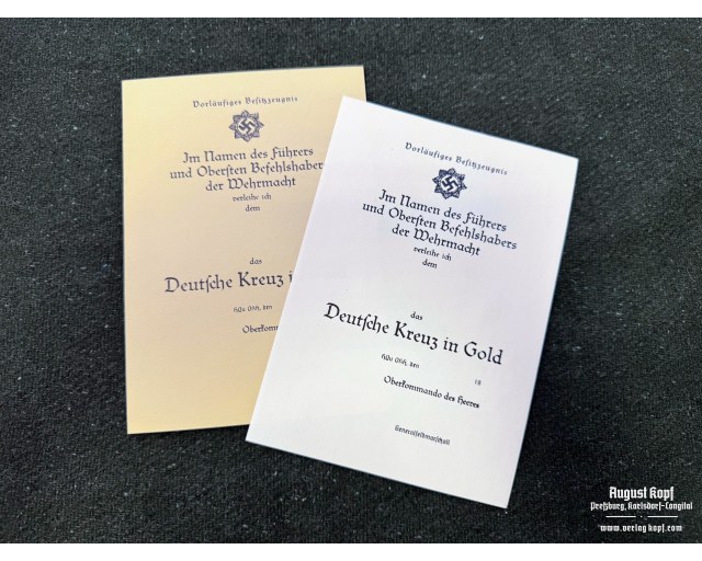 Deutsche Kreuz in Gold certificate