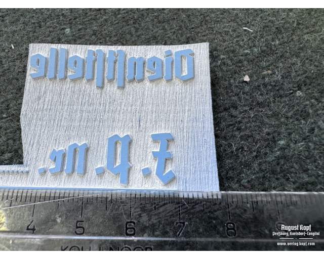 Rubber stamp: Dienststelle F. P. nr.