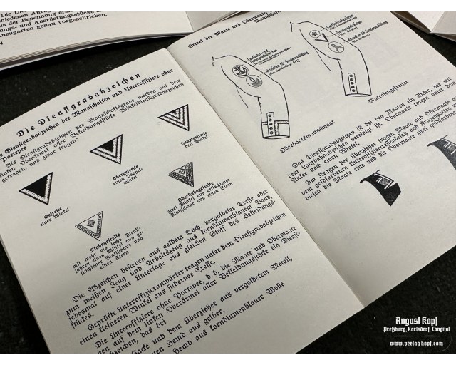 Set of 3 army uniforms/badges booklets