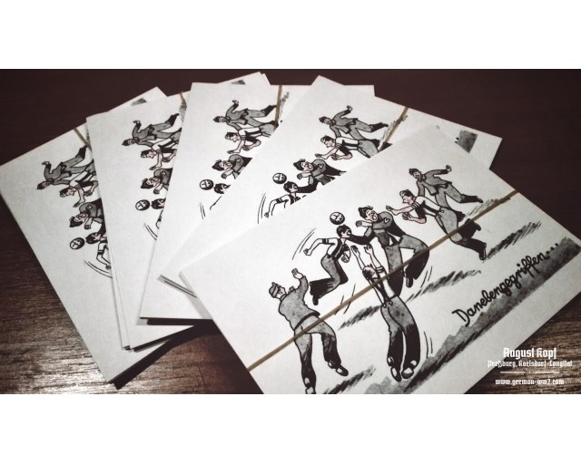 German Postcards set #11 Drawings (5 pcs.)