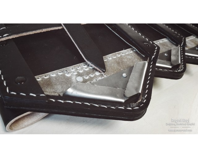 Klappspaten leather case - black color