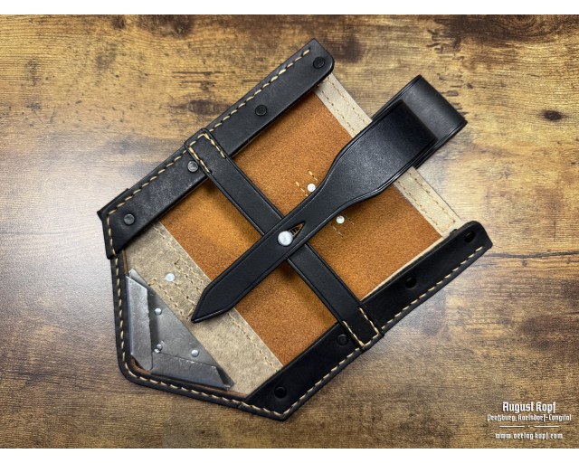 Klappspaten leather case - black color