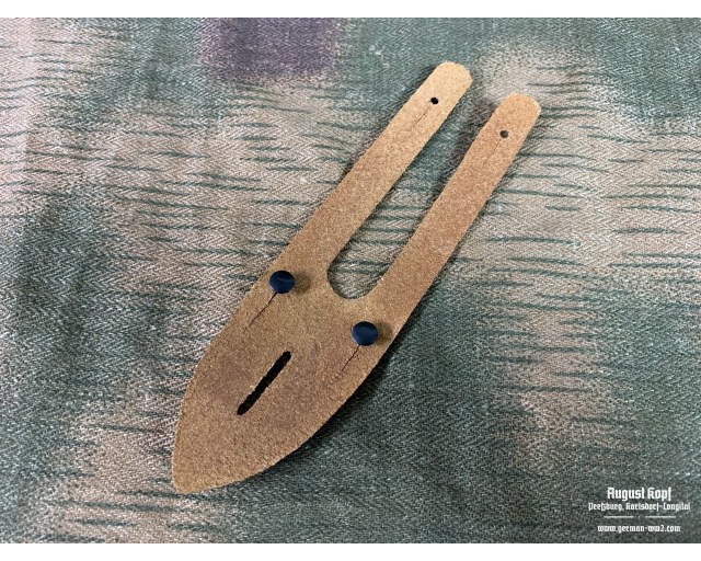 Leather binocular button hook