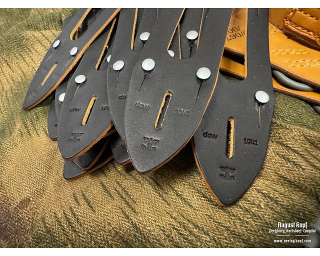 Leather binocular button hook