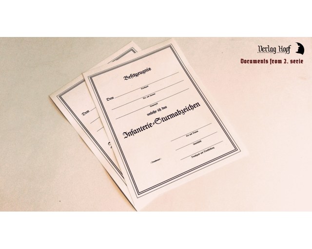 Infanterie-Sturmabzeichen certificate