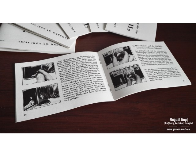 Contax II camera instructional booklet