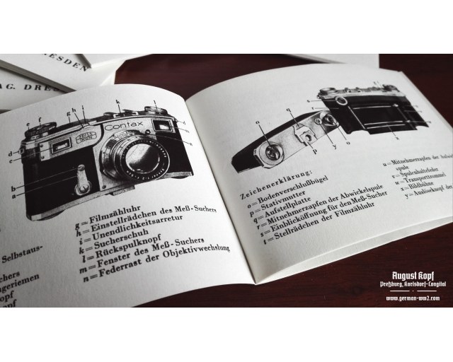 Contax II camera instructional booklet