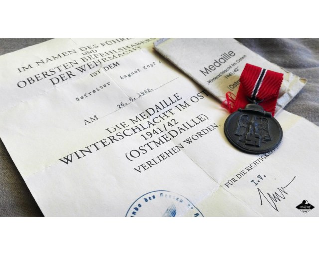 Winterschlacht im Osten 1941-1942 certificate