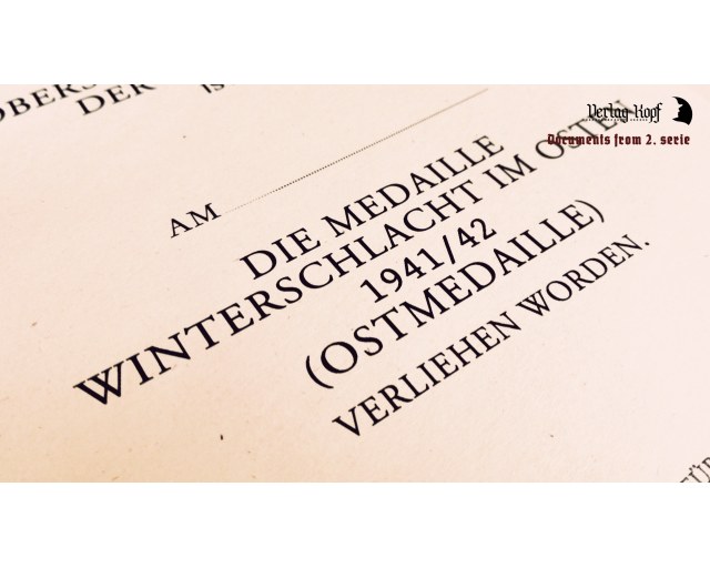 Winterschlacht im Osten 1941-1942 certificate