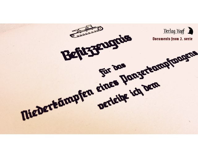Panzerkampf certificate