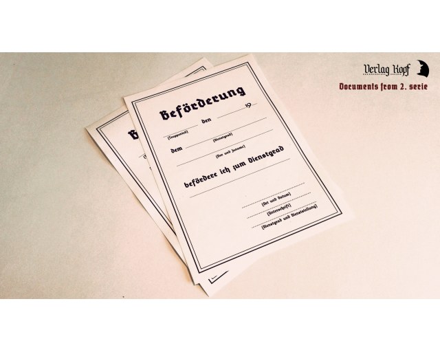 Beförderung certificate