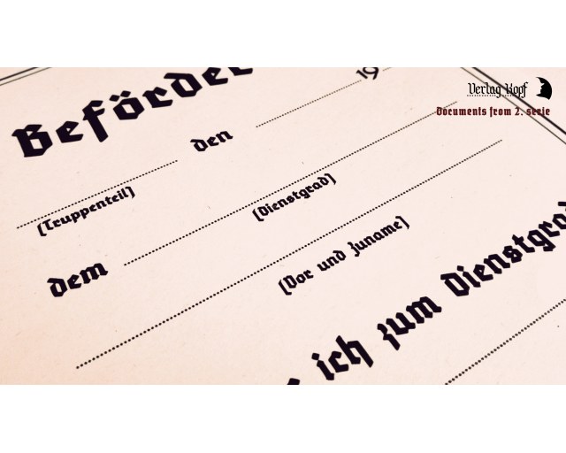 Beförderung certificate