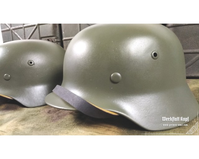 Original M35 Q68 Apfelgrun WH/SS stahlhelm