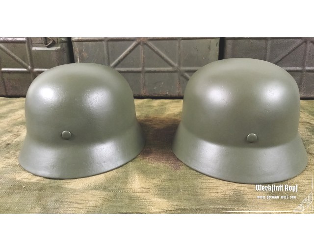 Original M35 Q68 Apfelgrun WH/SS stahlhelm