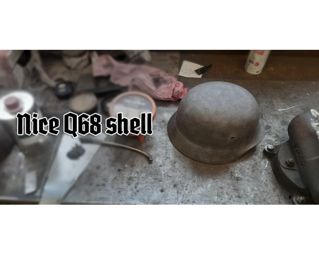Original M35 Q68 Apfelgrun WH/SS stahlhelm