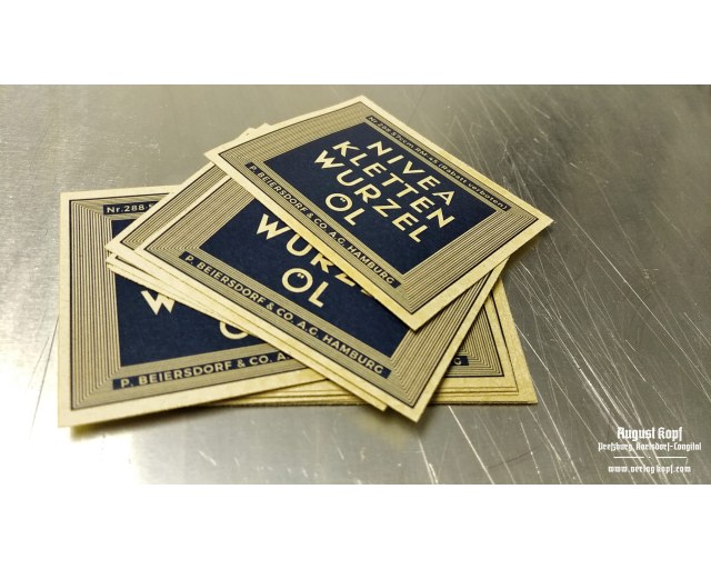Kletten-wurzel-öl label sticker