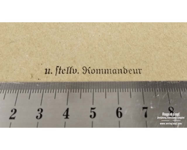 Rubber stamp: u. stellv. Kommandeur