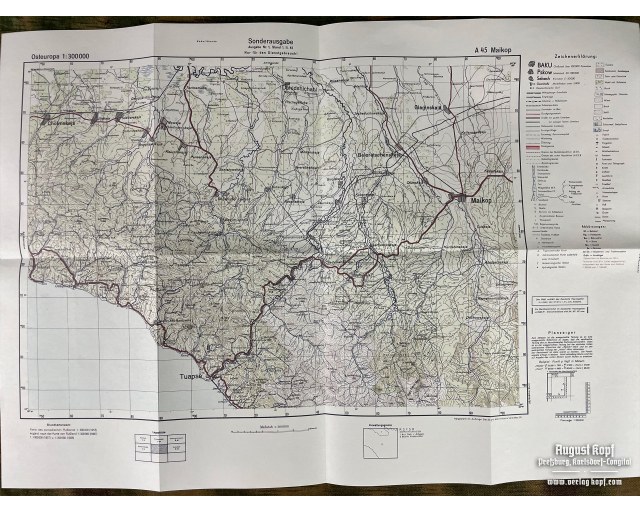 Sonderausgabe Heereskarte Maikop big set of 11 maps