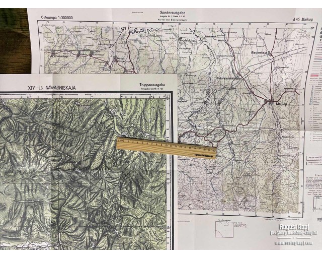 Sonderausgabe Heereskarte Maikop big set of 11 maps
