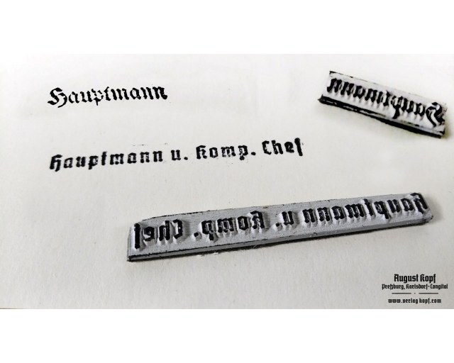Rubber stamp: Hauptmann + Hpt. Komp. Chef