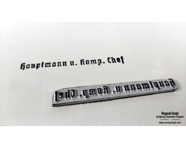 Rubber stamp: Hauptmann + Hpt. Komp. Chef
