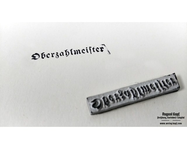 Rubber stamp: Oberzahlmeister