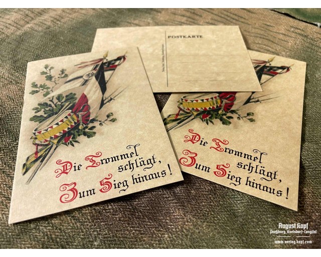 German Postcards Die Trommel 3pcs