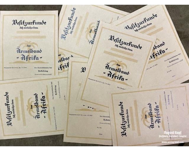 Ärmelband Afrika DAK certificate
