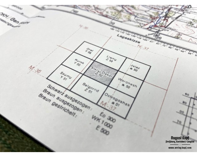 Heereskarte Kursk - Prochorowka set of 4 maps