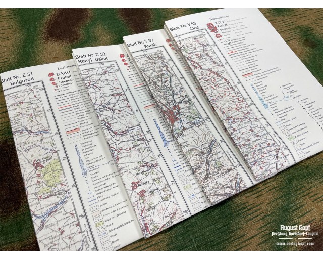Heereskarte Kursk - Prochorowka set of 4 maps